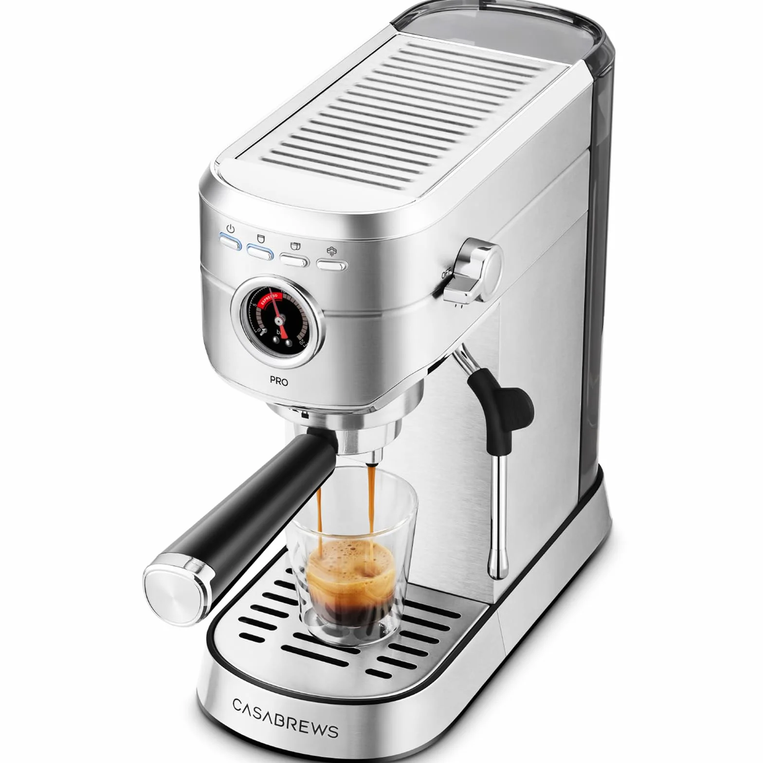 5418 PRO Espresso Machine with Fast Heating System and Steam Wand | Brew Ready in 5 Seconds, Brews 2+ Milk Drinks in A Row, 20-Bar Pump, Built-in Pressure Gauge, Pro Steam Wand for Lattes