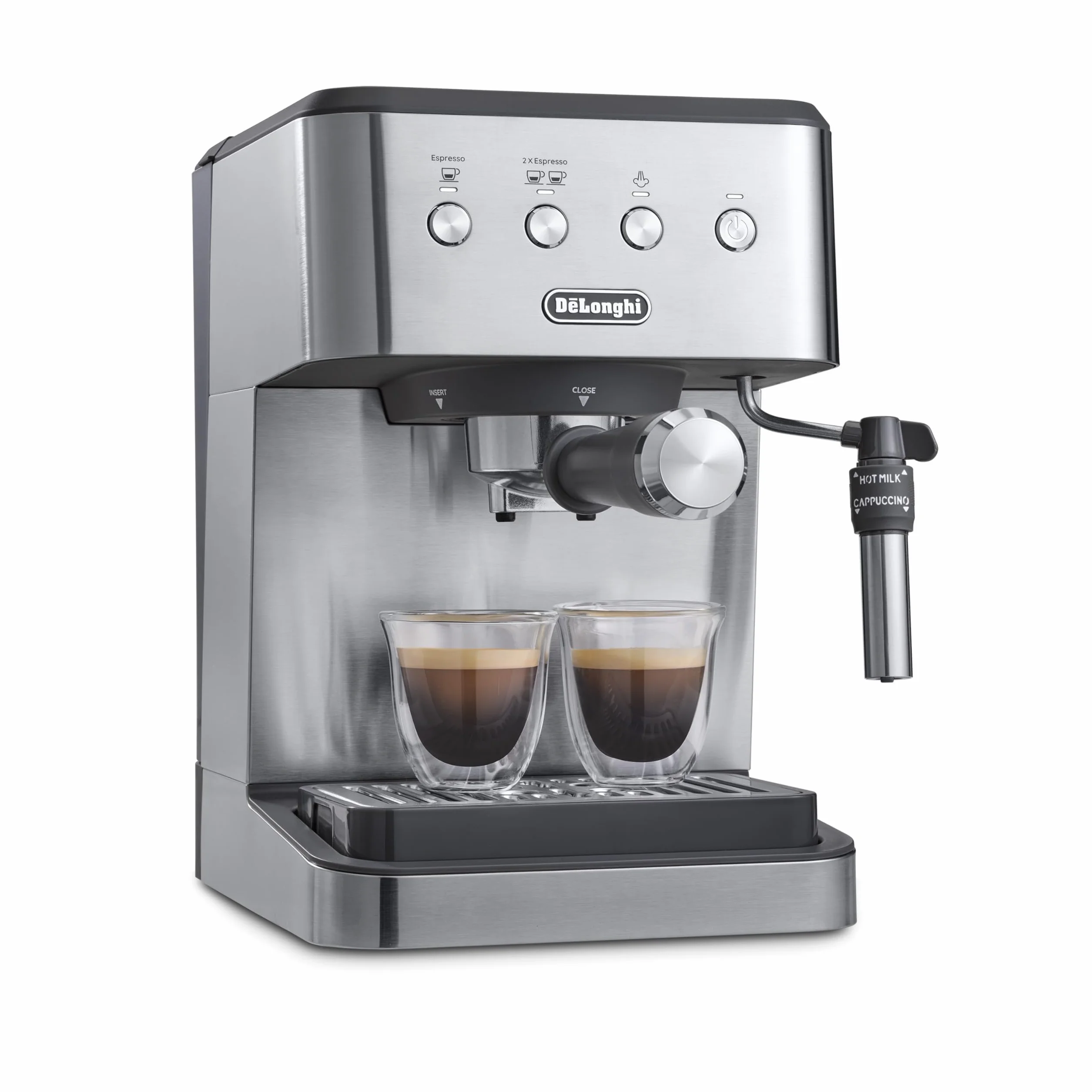 EM400M Classic Espresso Machine, Stainless Steel | #1 Worldwide Espresso Machine Maker, Rapid Heat-Up, Preset Single & Double Espresso, Frother, Compact Design