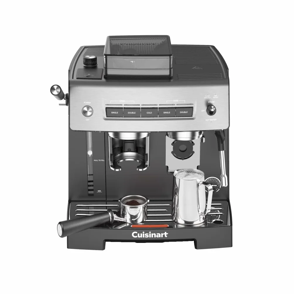 Espresso Bar Grind & Brew Espresso Machine, 16 Grind Settings from Fine to Coarse, Makes Hot or Cold Cafe-Quality Beverages at Home Including Cappuccino, Lattes and Cold Coffee, EM-640