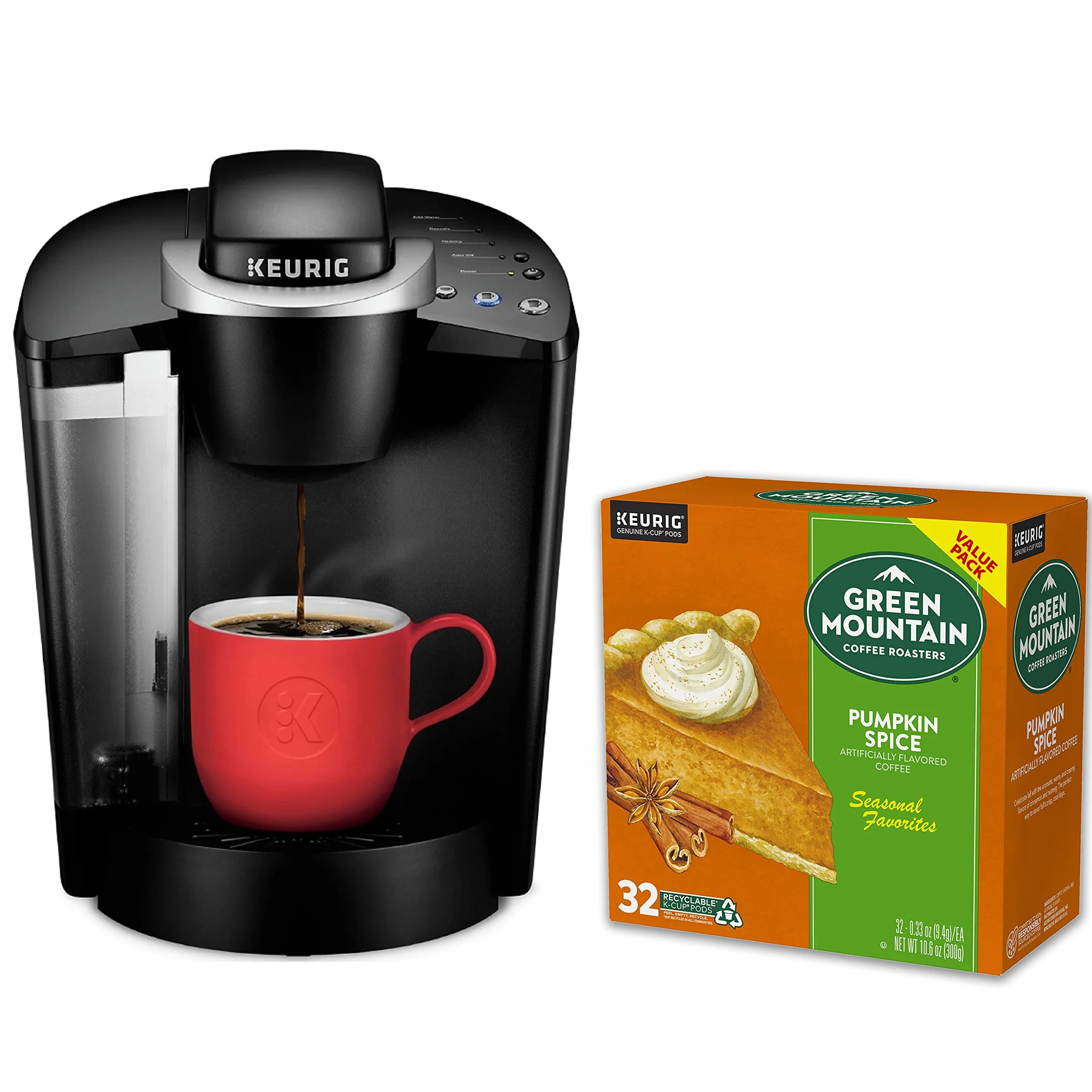 K-Classic Coffee Maker with Pumpkin Spice Coffee Value Pack 32ct