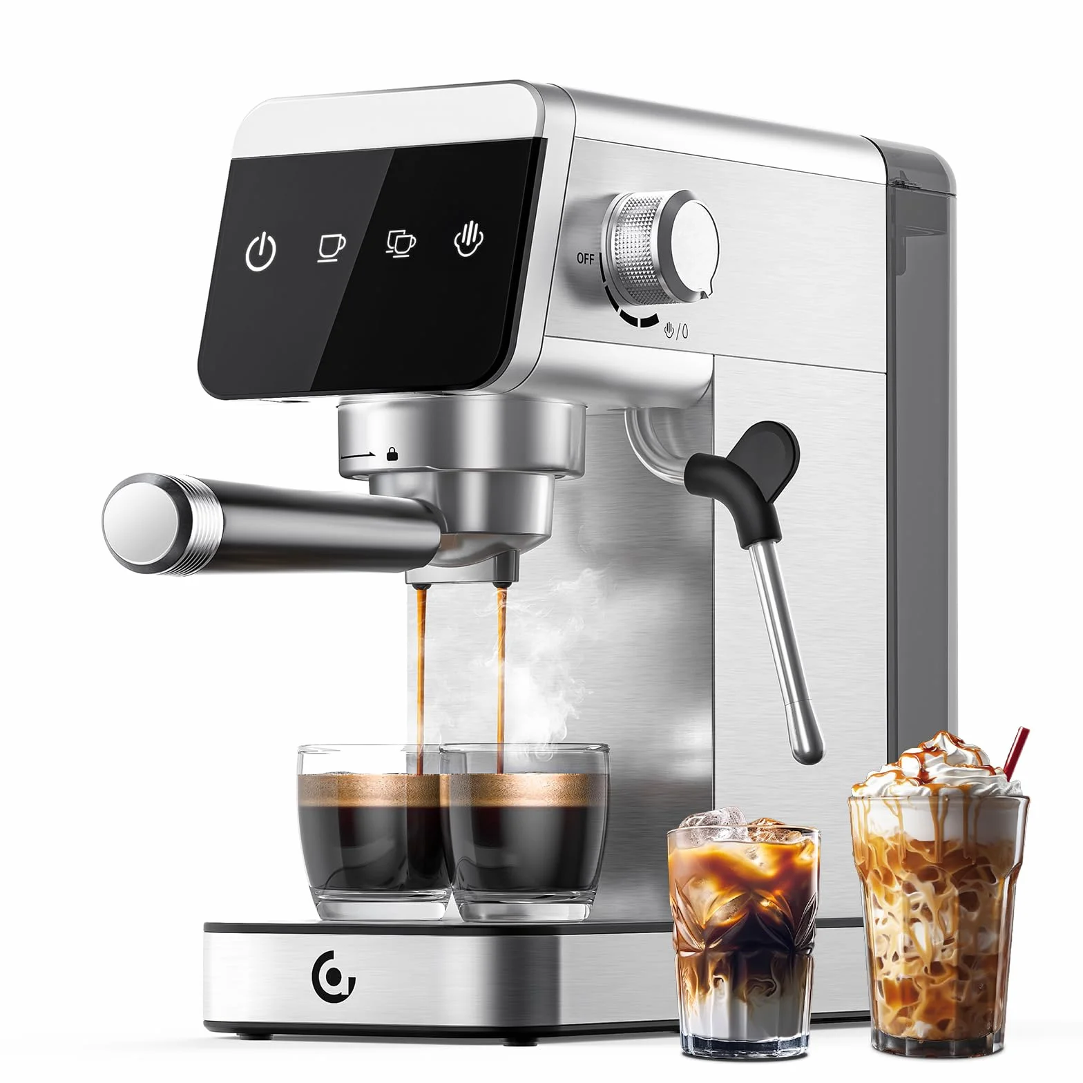 Espresso Coffee Machine | 20 Bar Pressure System | LED Touch Screen | Compact Design Perfect for Home & Office | 41oz Water Tank