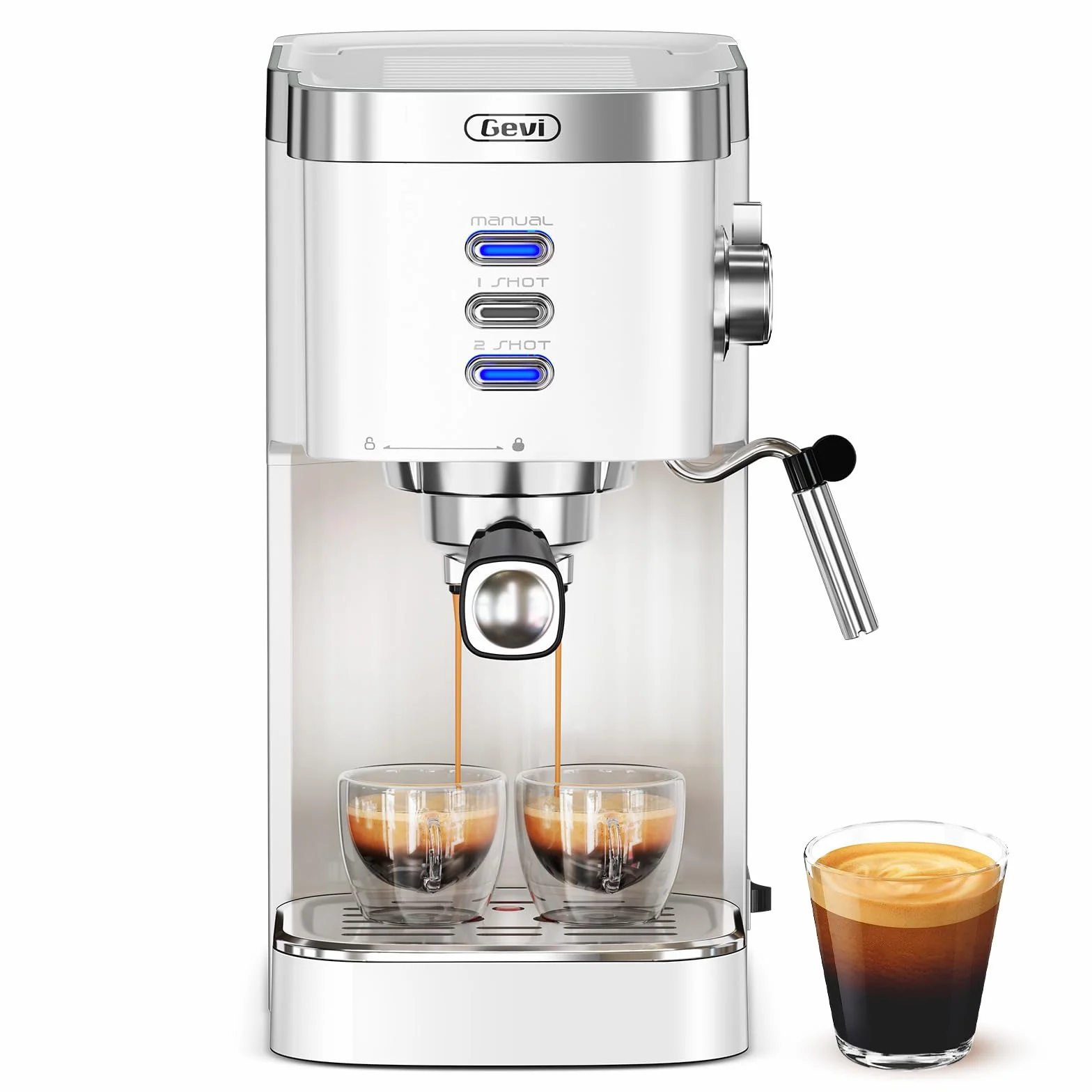 20 Bar Compact Espresso Machine with Milk Frother for Latte&Cappuccino | Budget under$150; Removable Water Tank; Produce Good Crema; Include Necessary Accessories; Can Make Americanos; Easy to Clean