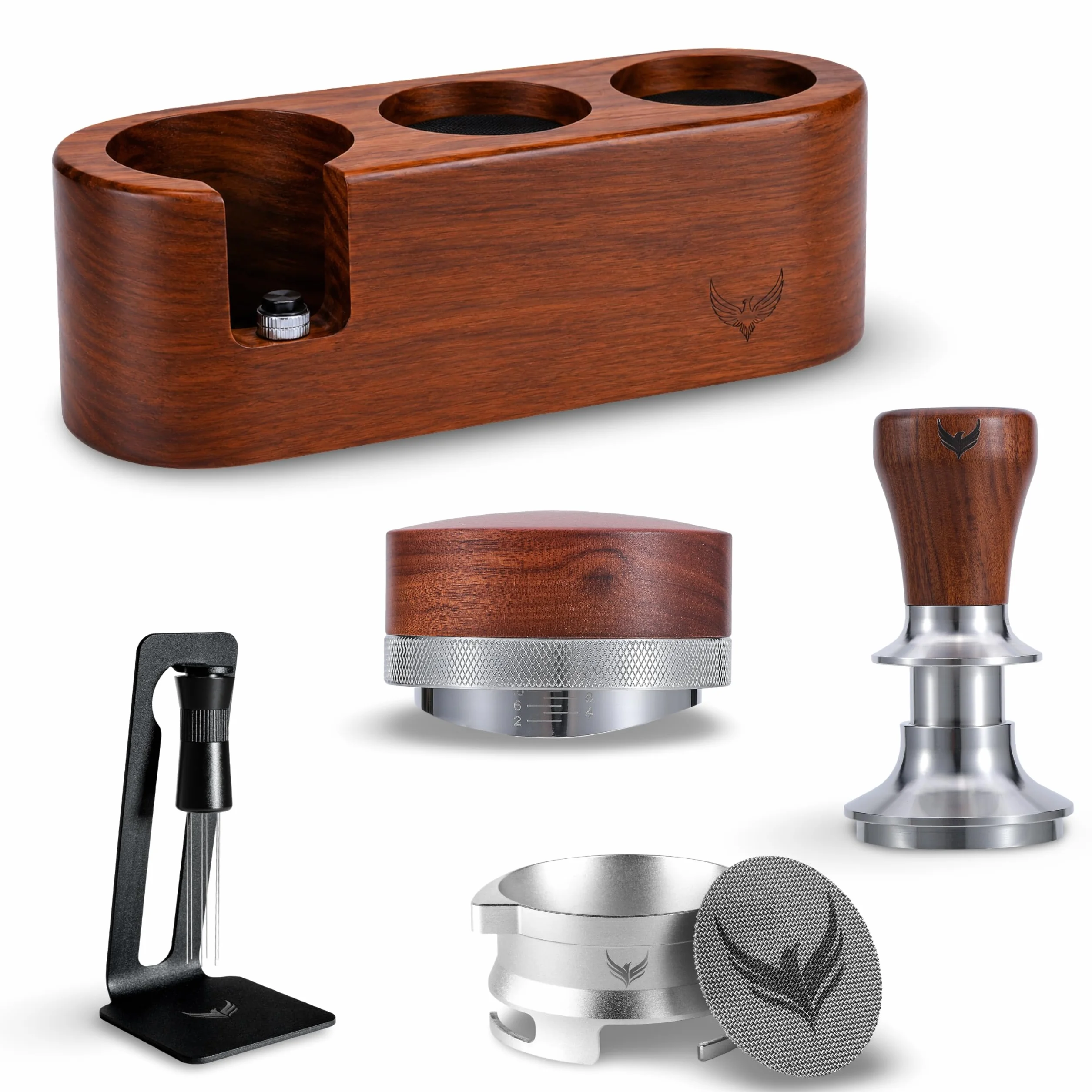 Espresso Machine Accessories Set 54mm Tamping Station, Wdt Tool, Dosing Funnel, Espresso Tamper, Puck Screen and Distribution Tool