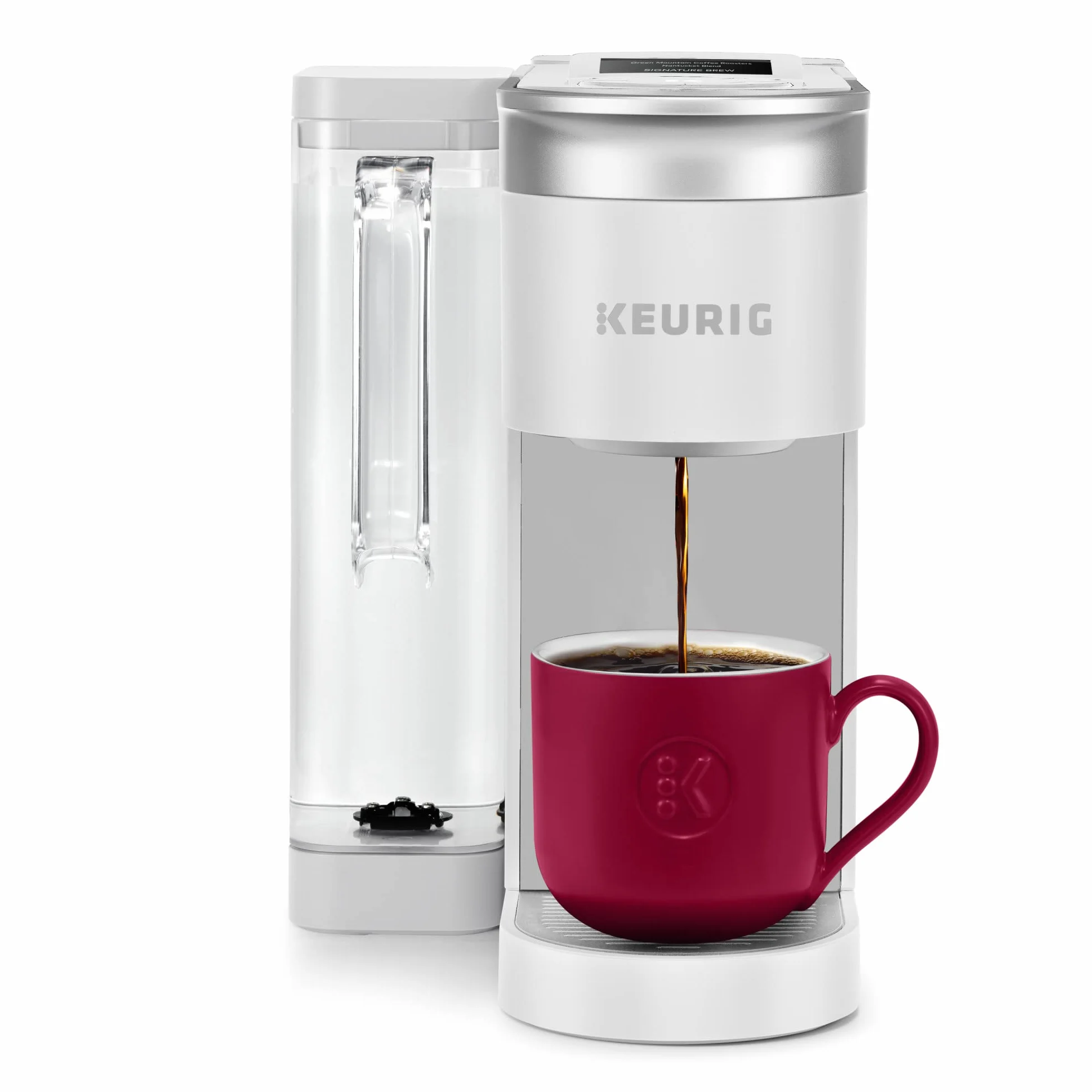 Single Serve Coffee Maker With WiFi Compatibility, 4 Brew Sizes, And 66oz Removable Reservoir, Compatible with Voice Assist, White