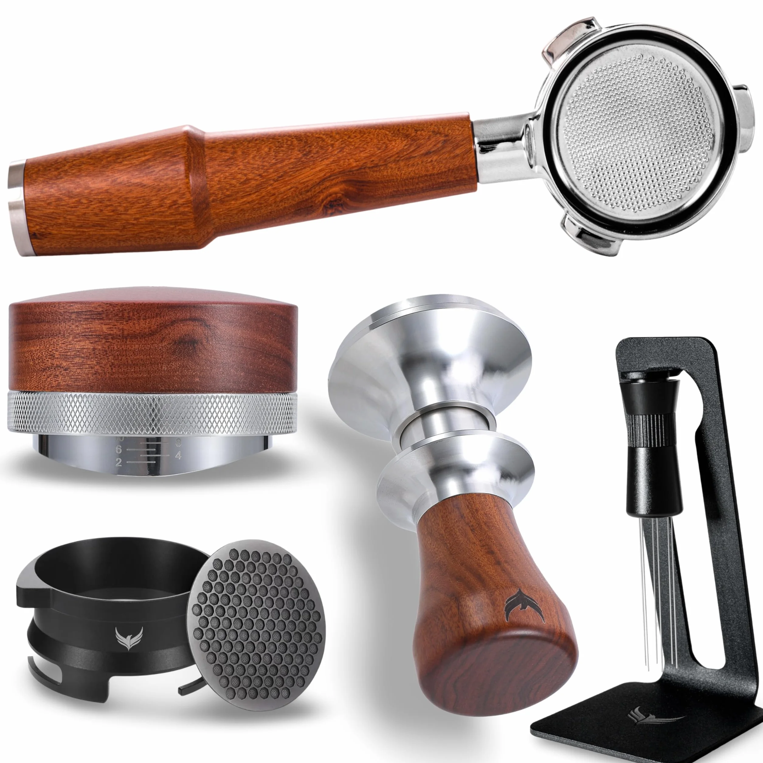 Barista Express Accessories Kit 54mm Bottomless Portafilter, Stainless Steel Coffee Distributor, Tamper, Dosing Funnel, WDT Tool and Puck Screen