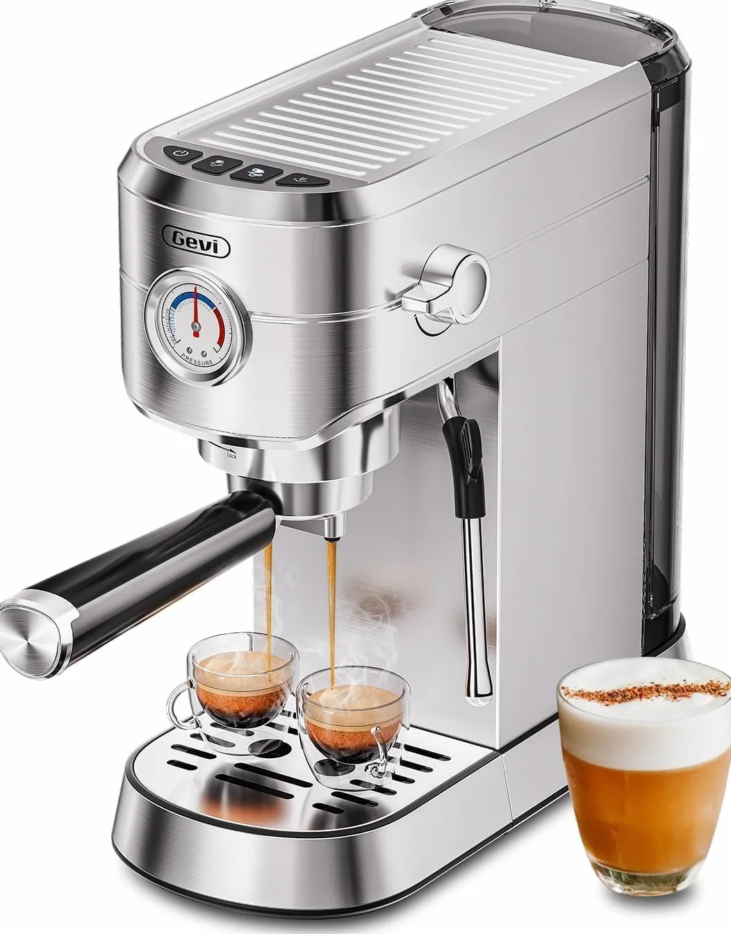 20 Bar Compact Espresso Machine for Home,Latte、Cappuccino Coffee Maker | Removable Water Tank; Include Necessary Accessories; Can Make Americanos; Easy to Clean and Maintain; with Milk Frother;