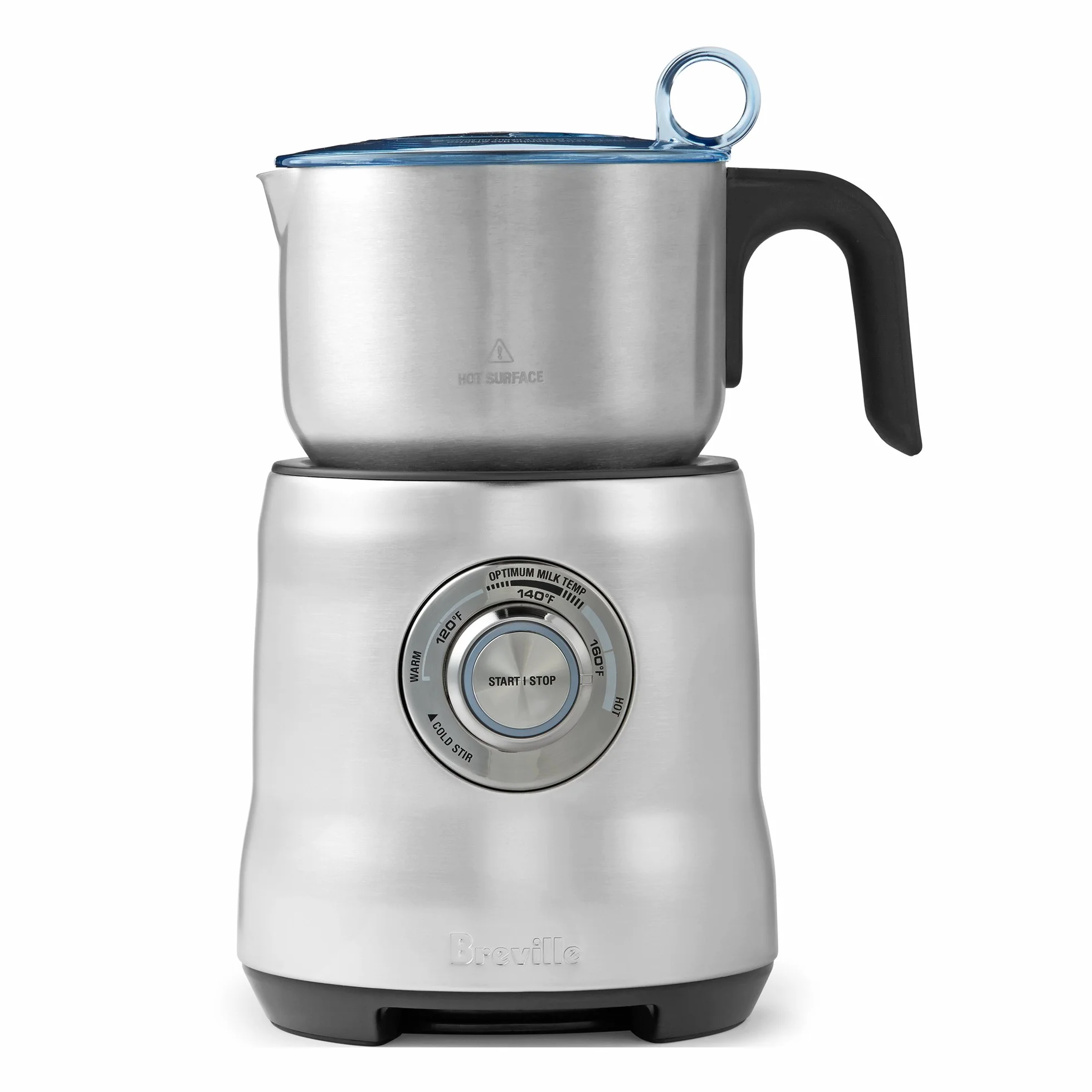 Milk Café Frothe, Brushed Stainless Steel | Easily craft rich and creamy hot milk drinks at home, including lattes, cappuccinos, chai tea, and hot chocolate